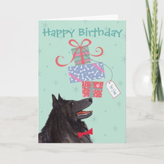 Birthday Cadeaus Belgium Sheepdog Kaart (Voorkant)