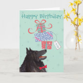 Birthday Cadeaus Belgium Sheepdog Kaart (Gele Bloem)