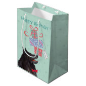 Birthday Cadeaus Belgium Sheepdog Medium Gift Bag Medium Cadeauzakje (Voorkant Gekanteld)
