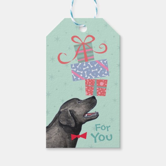 Birthday Cadeaus Black Lab Cadeaulabel (Voorkant)