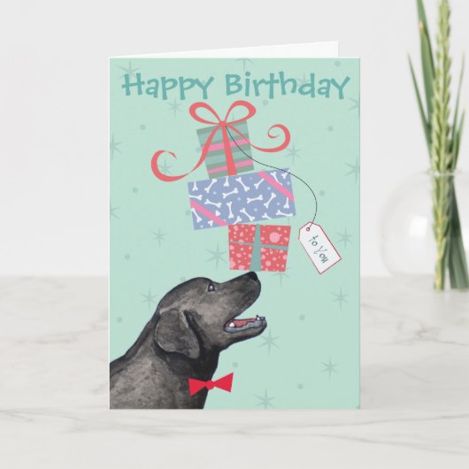 Birthday Cadeaus Black Lab Kaart (Voorkant)
