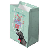 Birthday Cadeaus Black Lab Medium Cadeauzakje (Achterkant Gekanteld)