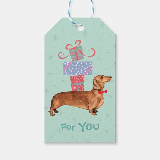 Birthday Cadeaus Dachshund Cadeaulabel (Voorkant)