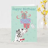 Birthday Cadeaus Dalmatian Kaart (Gele Bloem)