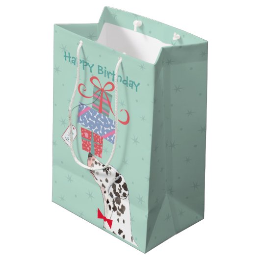 Birthday Cadeaus Dalmatian Medium Gift Bag Cadeauzakje (Achterkant Gekanteld)