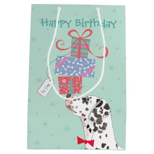 Birthday Cadeaus Dalmatian Medium Gift Bag Cadeauzakje (Achterkant)