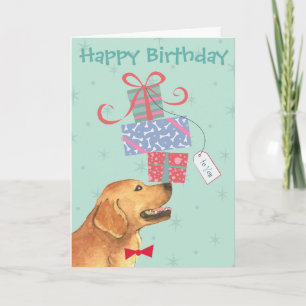 Birthday Cadeaus Golden Retriever Kaart