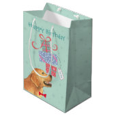 Birthday Cadeaus Golden Retriever Medium Cadeauzakje (Voorkant Gekanteld)