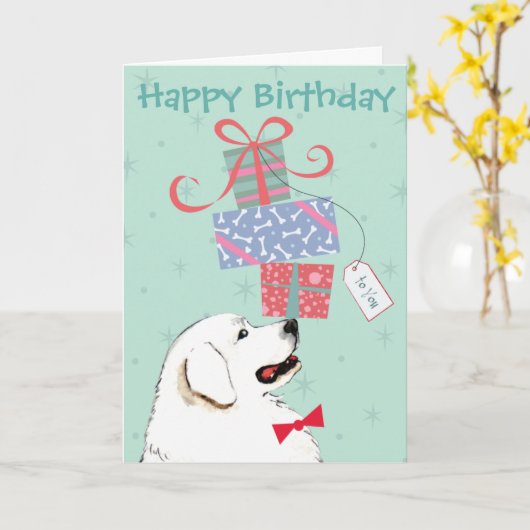 Birthday Cadeaus Grote Pyreneeën Kaart (Gele Bloem)