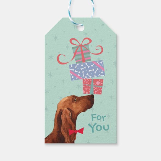 Birthday Cadeaus Irish Setter Cadeaulabel (Voorkant)