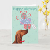 Birthday Cadeaus Irish Setter Kaart (Gele Bloem)
