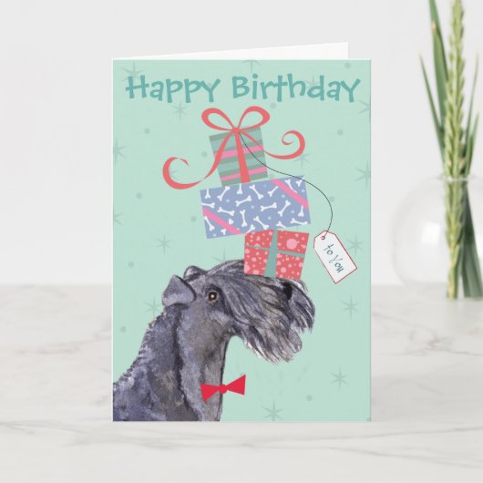 Birthday Cadeaus Kerry Blue Terrier Kaart (Voorkant)
