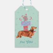 Birthday Cadeaus Longhaire Dachshund Cadeaulabel (Voorkant)