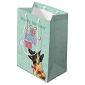 Birthday Cadeaus Malinois Medium Cadeauzakje (Achterkant Gekanteld)