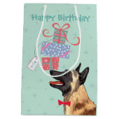 Birthday Cadeaus Malinois Medium Cadeauzakje (Achterkant)