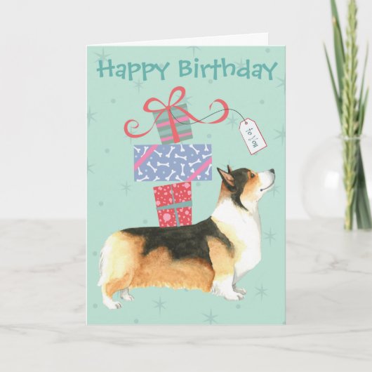 Birthday Cadeaus Pembroke Welsh Corgi Kaart (Voorkant)