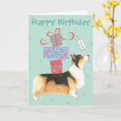 Birthday Cadeaus Pembroke Welsh Corgi Kaart (Gele Bloem)