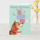Birthday Cadeaus Shiba Inu Kaart (Gele Bloem)