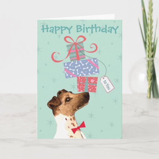 Birthday Cadeaus Smooth Fox Terrier Kaart (Voorkant)