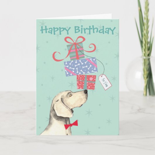 Birthday Cadeaus Weimaraner Wenskaart Kaart (Voorkant)