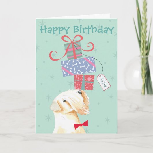 Birthday Cadeaus Wheaten Terrier Card Kaart (Voorkant)