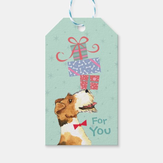 Birthday Cadeaus Wire Fox Terrier Cadeaulabel (Voorkant)