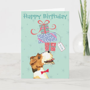 Birthday Cadeaus Wire Fox Terrier Kaart