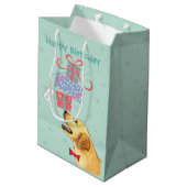 Birthday Cadeaus Yellow Lab Medium Cadeauzakje (Achterkant Gekanteld)