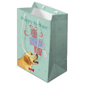 Birthday Cadeaus Yellow Lab Medium Cadeauzakje (Voorkant Gekanteld)