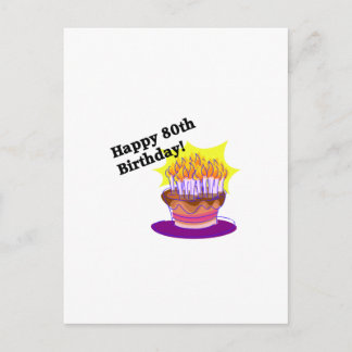 Birthday Cake 80th Briefkaart