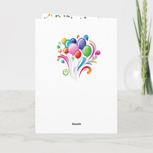 Birthday Cake Add Child's Name Age Cute Custom Kaart (Achterkant)