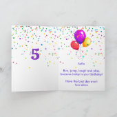 Birthday Cake Add Child's Name Age Cute Custom Kaart (Binnen)