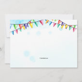 Birthday Cake and Banners Invitation Kaart (Achterkant)