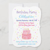 Birthday Cake and Candles Age Invite Kaart (Achterkant)