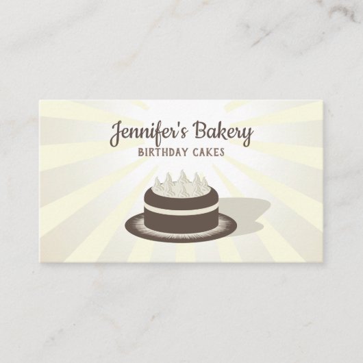 Birthday Cake Bakery Whip beige vanilla crème Visitekaartje (Voorkant)