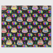 Birthday Cake Balloons personaliseren de naam van Cadeaupapier (Vlak)