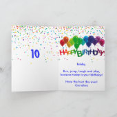 Birthday Cake Balloons toevoegen naam Kinder jonge Kaart (Binnen)