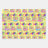 Birthday Cake Balloons toevoegen NAAM leeftijdsmei Inpakpapier Vel (Voorkant 2)