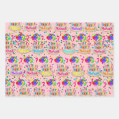 Birthday Cake Balloons toevoegen NAAM leeftijdsmei Inpakpapier Vel (Voorkant)