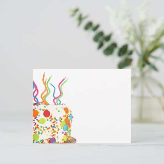 Birthday Cake Briefkaart (Staand voorkant)