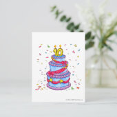 Birthday Cake Briefkaart (Staand voorkant)