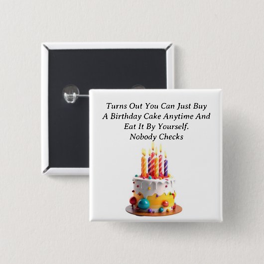 Birthday Cake Button (Voorkant /achterkant)