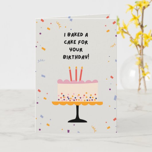 Birthday Cake Card Kaart (Gele Bloem)