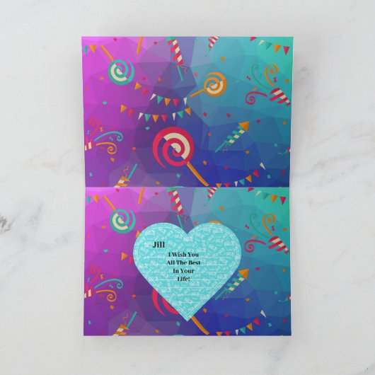 Birthday Cake Card Kaart (Binnen)