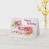 Birthday Cake Card Kaart (Gele Bloem)