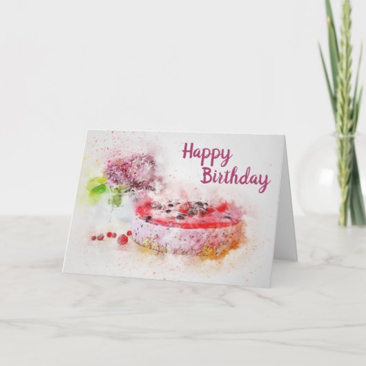 Birthday Cake Card Kaart (Voorkant)