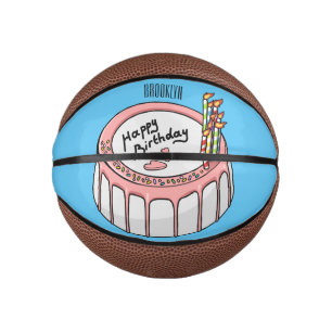 Birthday cake cartoon illustratie basketbal