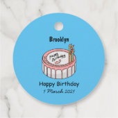 Birthday cake cartoon illustratie bedankjes labels (Achterkant)