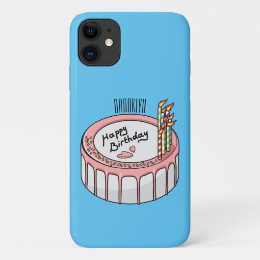 Birthday cake cartoon illustratie Case-Mate iPhone case (Achterkant)