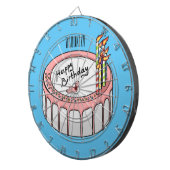 Birthday cake cartoon illustratie dartbord (Voorkant Rechts)